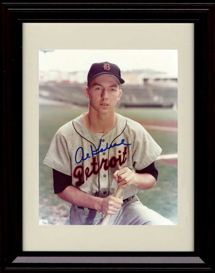 Framed 8x10 Al Kaline - Color Knee Pose With Bat - Detroit Tigers Autograph Replica Print Framed Print - Baseball FSP - Framed   