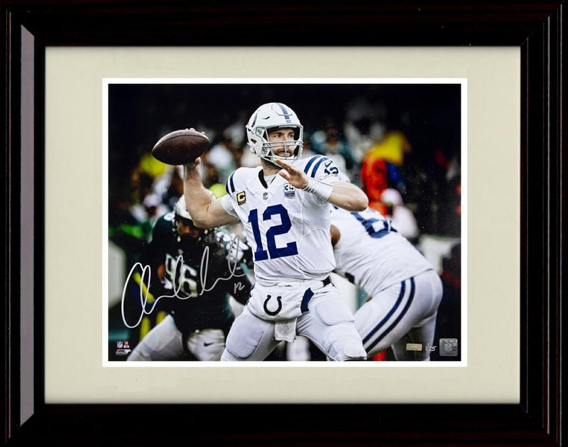8x10 Framed Andrew Luck - Indianapolis Colts Autograph Promo Print - Passing Framed Print - Pro Football FSP - Framed   