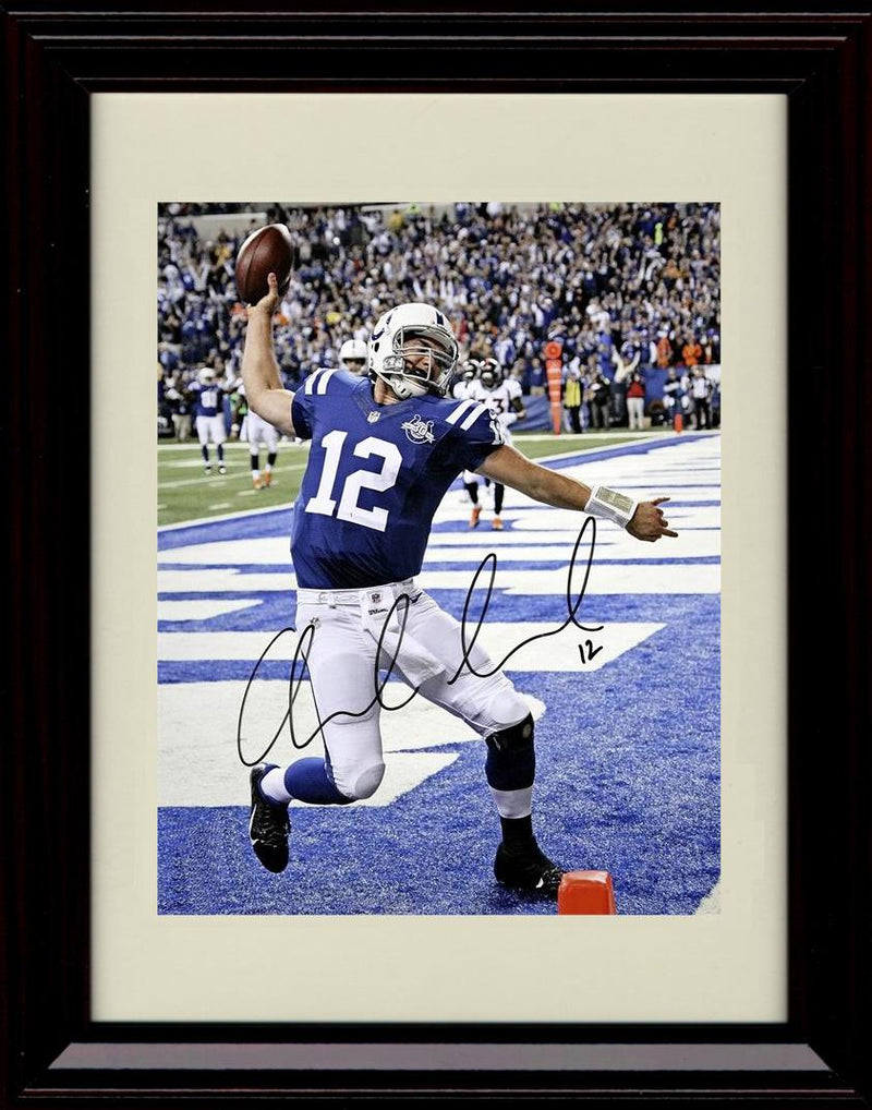 16x20 Framed Andrew Luck - Indianapolis Colts Autograph Promo Print - End Zone Spike Gallery Print - Pro Football FSP - Gallery Framed   