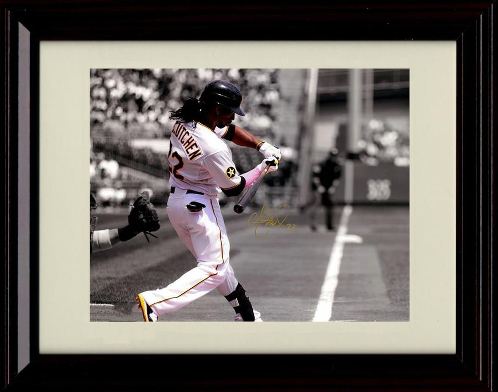 Framed 8x10 Andrew McCutchen - Swinging Black and White and Color - Pirates Autograph Replica Print Framed Print - Baseball FSP - Framed   