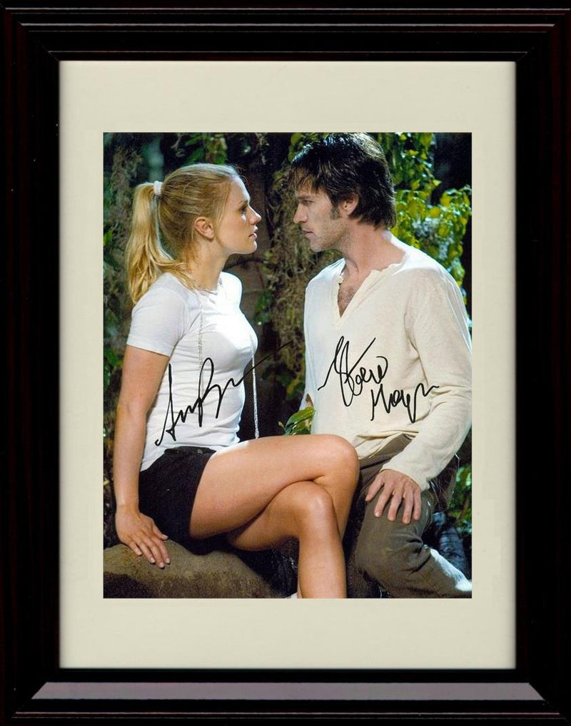 8x10 Framed Anna Paquin and Stephen Moyer Autograph Promo Print - Portrait Framed Print - Television FSP - Framed   