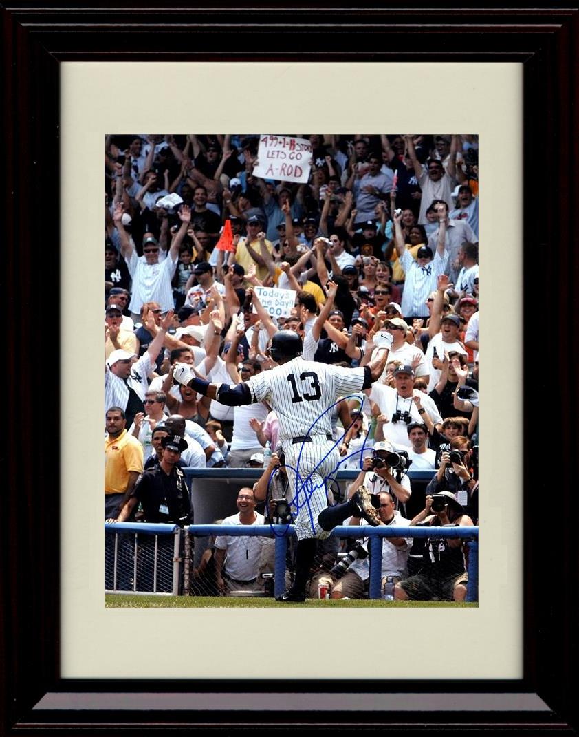 Framed 8x10 Arod - Everybody Hands Up And Cheering - New York Yankees Autograph Replica Print Framed Print - Baseball FSP - Framed   