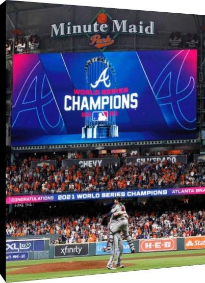 Floating Canvas Wall Art:  2021 Championship Celebration Print - Atlanta Braves Floating Canvas - College Football FSP - Floating Canvas   