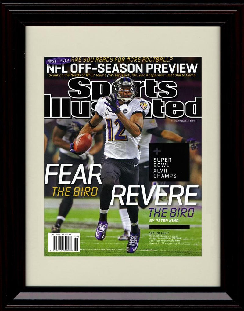 8x10 Framed Jacoby Jones - Baltimore Ravens Autograph Promo Print - Revere the Bird Sports Illustrated Cover Framed Print - Pro Football FSP - Framed   