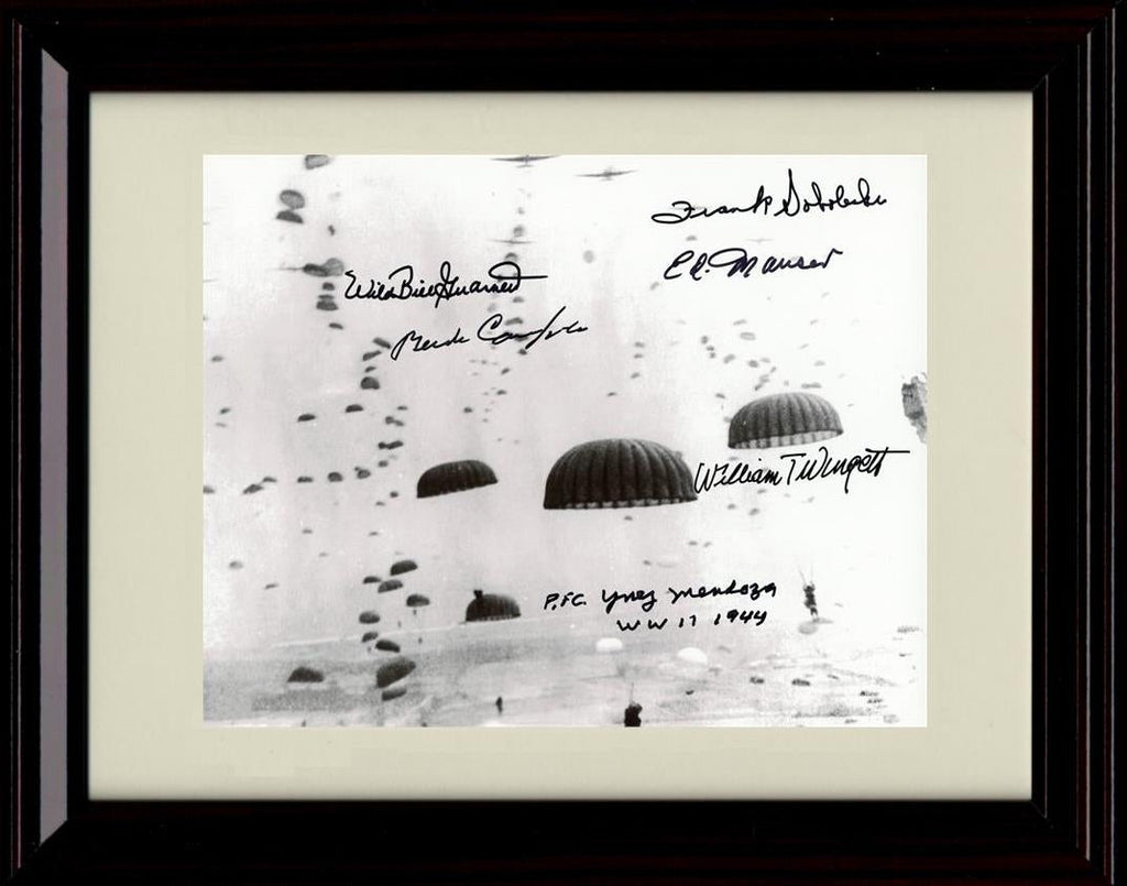 8x10 Framed Band of Brothers Autograph Promo Print - Autographs And Paratroopers Framed Print - History FSP - Framed   