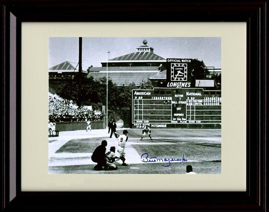 Framed 8x10 Bill Mazeroski - 1960 Home Run - Pittsburgh Pirates Autograph Replica Print Framed Print - Baseball FSP - Framed   