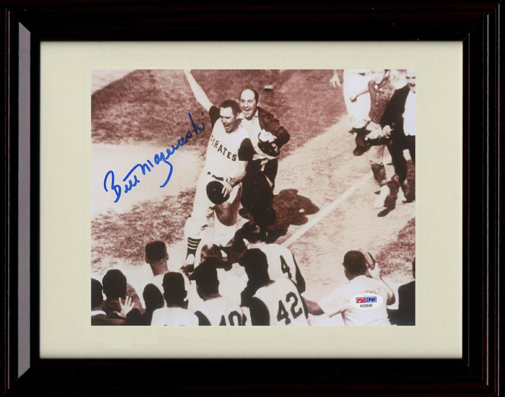 Framed 8x10 Bill Mazersoki - Game Winning Home Run World Series 1960 - Pirates Autograph Replica Print Framed Print - Baseball FSP - Framed   