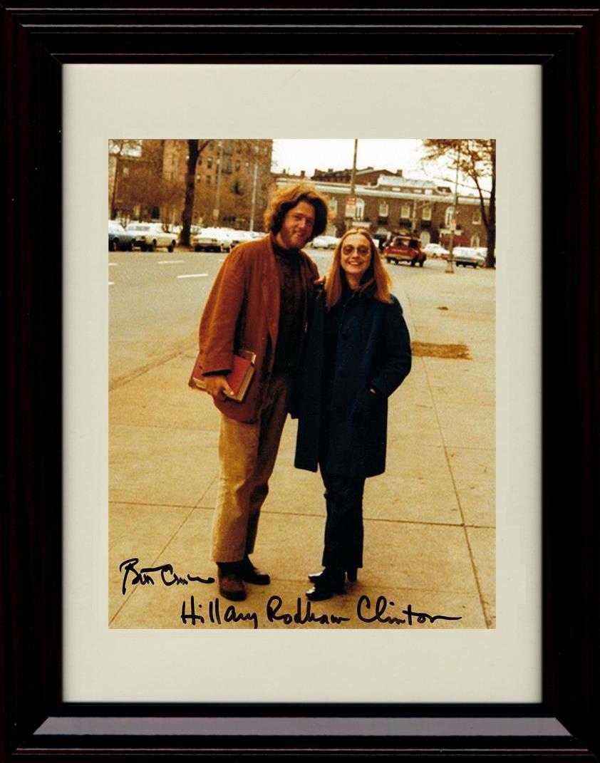 8x10 Framed Bill & Hillary Clinton Autograph Promo Print - Early Years Framed Print - History FSP - Framed   