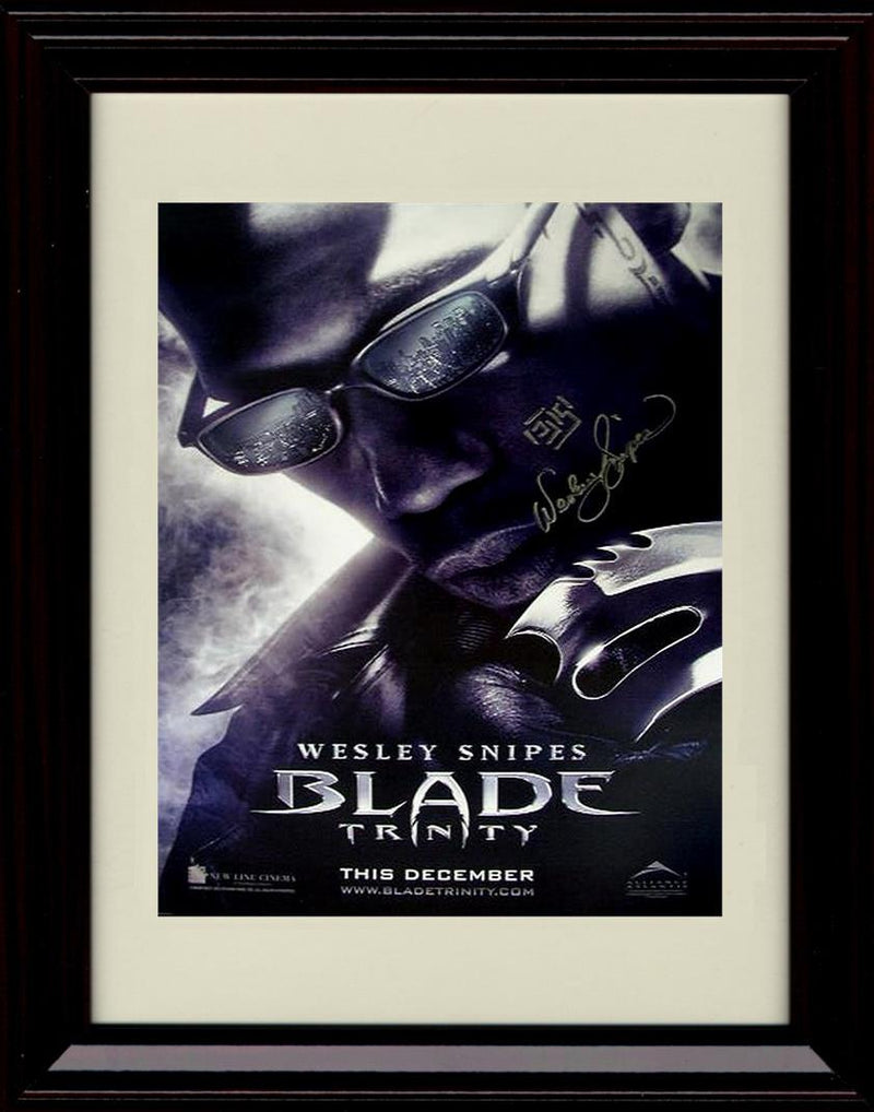 8x10 Framed Blade Trinity Autograph Promo Print - Wesley Snipes Framed Print - Movies FSP - Framed   