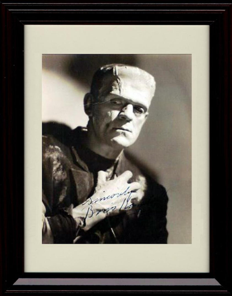 8x10 Framed Boris Karloff Autograph Promo Print - Frankenstein Framed Print - Movies FSP - Framed   