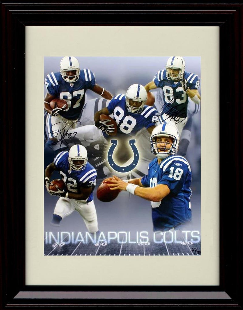 8x10 Framed Brandon Stokley And Reggie Wayne - Indianapolis Colts Autograph Promo Print - Team Shot Framed Print - Pro Football FSP - Framed   