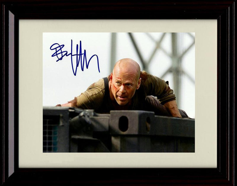 8x10 Framed Bruce Willis Autograph Promo Print - Landscape Framed Print - Movies FSP - Framed   