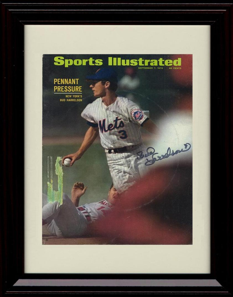 Framed 8x10 Bud Harrelson - Sports Illustrated Pennant Pressure - New York Mets Autograph Replica Print Framed Print - Baseball FSP - Framed   