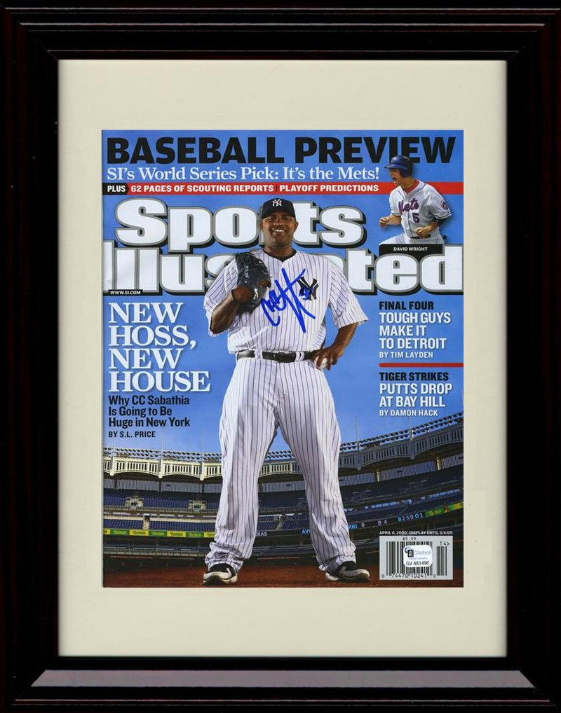 Framed 8x10 CC Sabathia - 2009 Sports Illustrated Baseball Preview - New York Yankees Autograph Replica Print Framed Print - Baseball FSP - Framed   