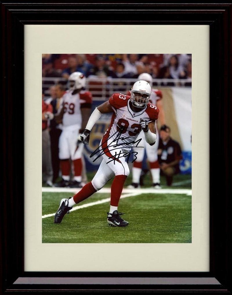 16x20 Framed Calais Campbell - Arizona Cardinals Autograph Promo Print - Running Gallery Print - Pro Football FSP - Gallery Framed   