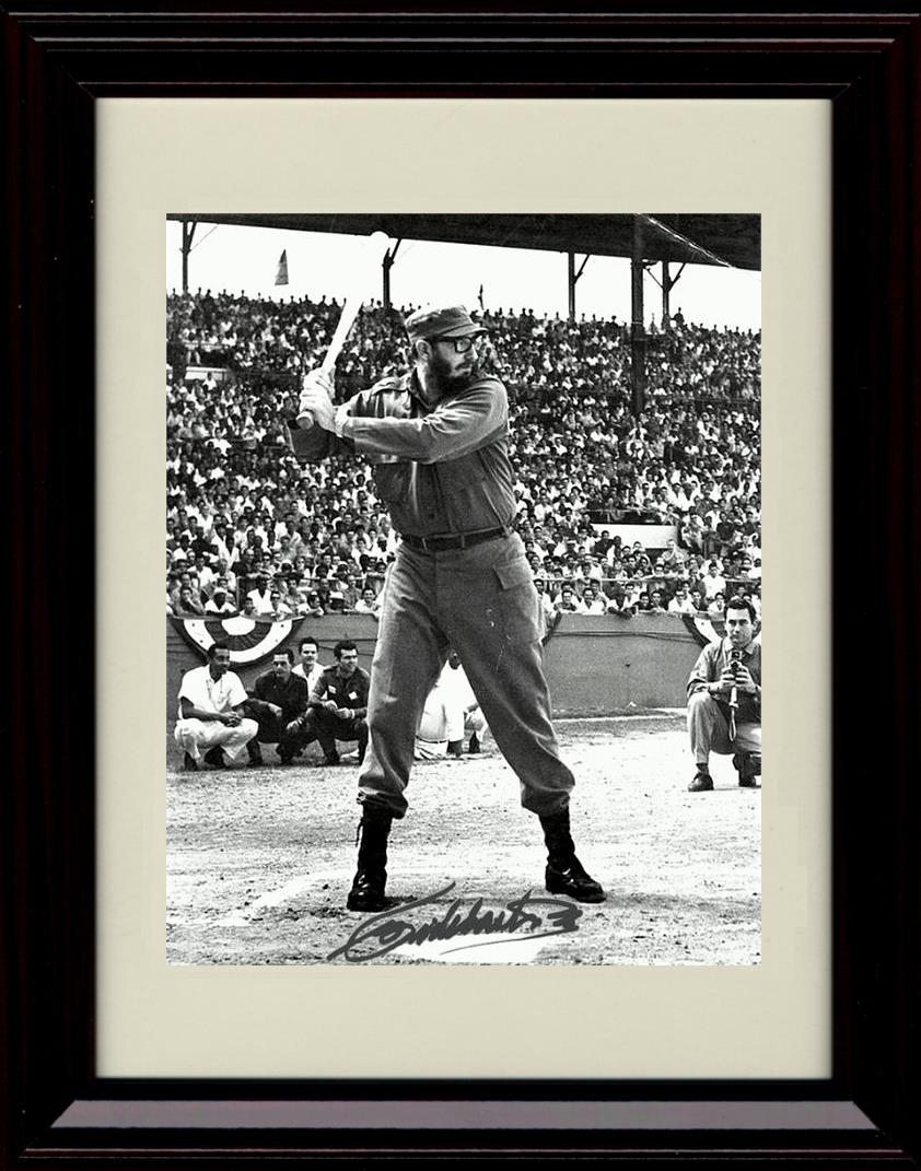 8x10 Framed Castro Autograph Promo Print - Baseball - Up to Bat Framed Print - History FSP - Framed   