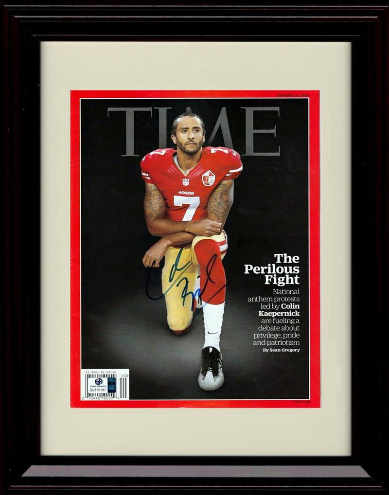 8x10 Framed Colin Kaepernick - San Francisco 49ers Autograph Promo Print - Time Magazine Framed Print - Pro Football FSP - Framed   