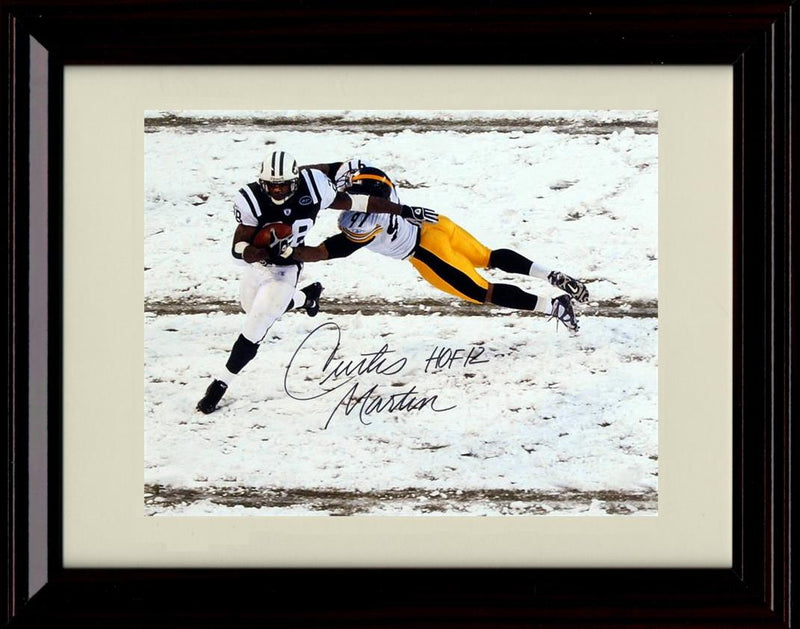 8x10 Framed Curtis Martin - New York Jets Autograph Promo Print - HOF 12 Framed Print - Pro Football FSP - Framed   