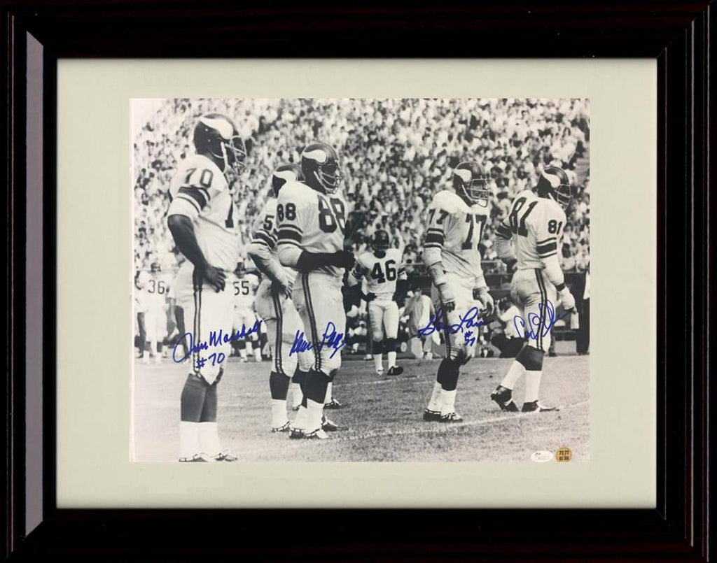 Unframed Purple People Eaters The Line - Minnesota Vikings Autograph Promo Print - Page Eller Marshall and Larsen Unframed Print - Pro Football FSP - Unframed   
