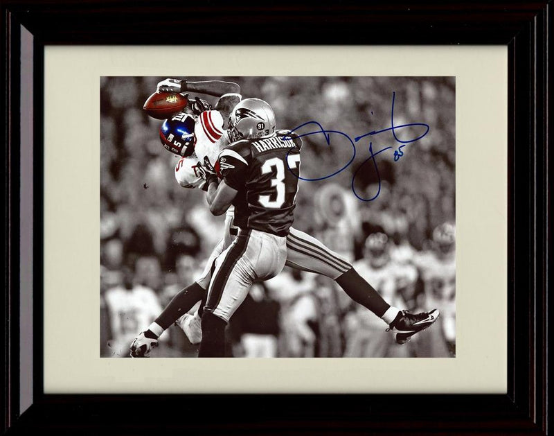 16x20 Framed David Tyree - New York Giants Autograph Promo Print - Collision Catch Black and White with Color Gallery Print - Pro Football FSP - Gallery Framed   