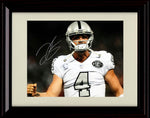 8x10 Framed Derek Carr - Oakland Raiders Autograph Promo Print - Fist With Dark Background Framed Print - Pro Football FSP - Framed   