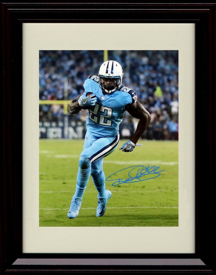 8x10 Framed Derrick Henry - Tennessee Titans Autograph Promo Print - Running The Ball Framed Print - Pro Football FSP - Framed   