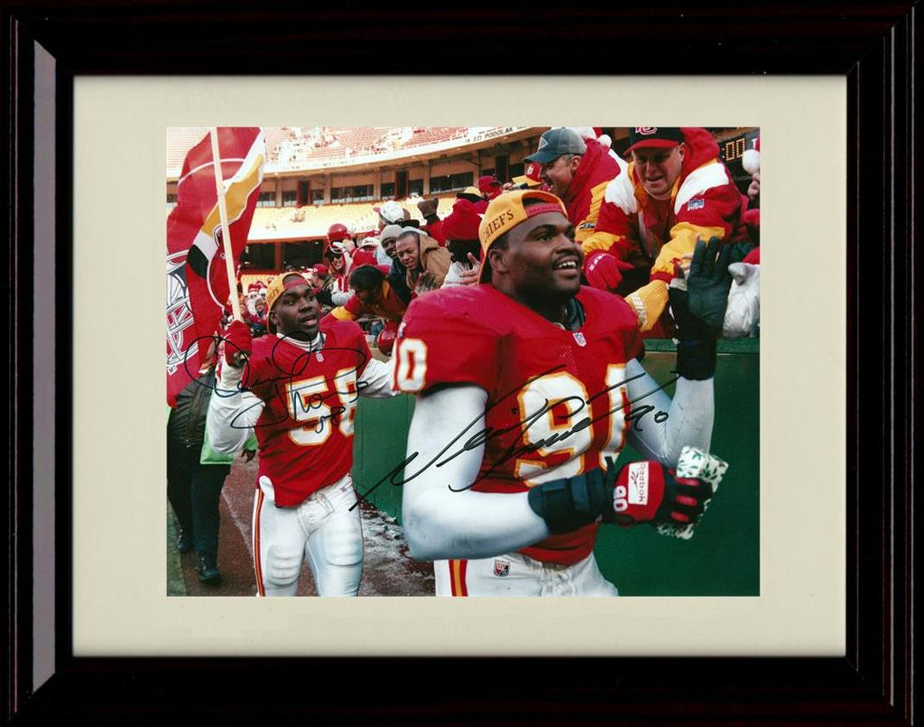 8x10 Framed Derrick Thomas And Neil Smith - Kansas City Chiefs Autograph Promo Print - Walking By Fans Framed Print - Pro Football FSP - Framed   