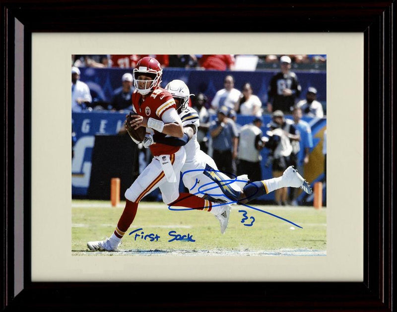 16x20 Framed Derwin James - Los Angeles Chargers Autograph Promo Print - First Sack Gallery Print - Pro Football FSP - Gallery Framed   