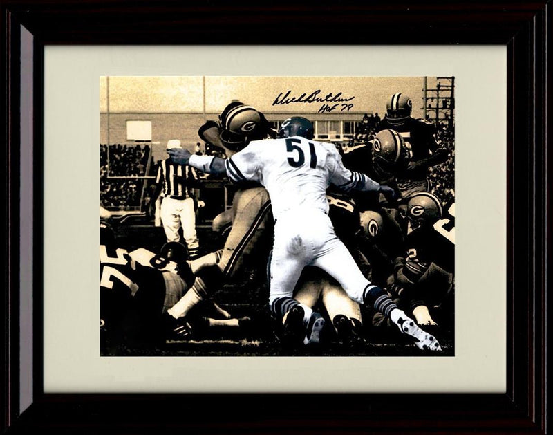 Unframed Dick Butkus - Chicago Bears Autograph Promo Print - Action Player Picture Tackle Unframed Print - Pro Football FSP - Unframed   