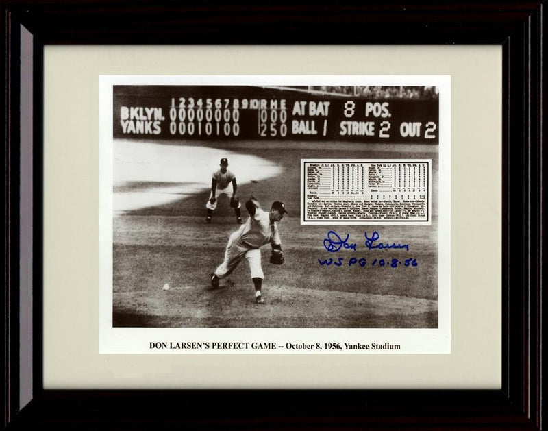 Unframed Don Larsen - Perfect Game With Scoreboard - New York Yankees Autograph Replica Print Unframed Print - Baseball FSP - Unframed   