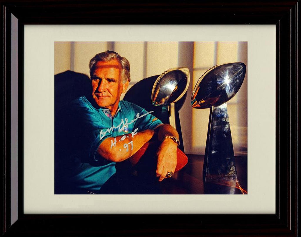 8x10 Framed Don Shula - Miami Dolphins Autograph Promo Print - With Ring And Trophies HOF 97 Framed Print - Pro Football FSP - Framed   