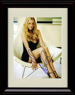 8x10 Framed Drew Barrymore Autograph Promo Print - Sitting In Black Dress Framed Print - Movies FSP - Framed   