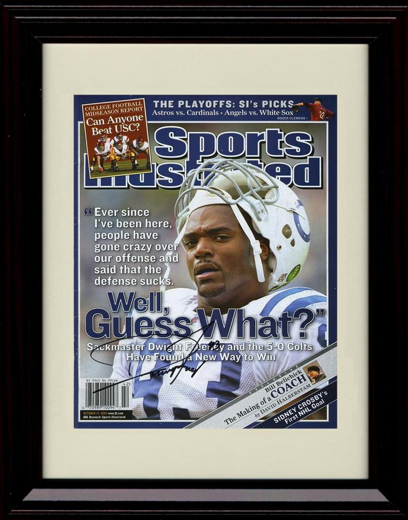 16x20 Framed Dwight Freeney - Indianapolis Colts Autograph Promo Print - Sports Illustrated Well Guess What Gallery Print - Pro Football FSP - Gallery Framed   