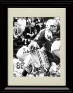 16x20 Framed Eddie LeBaron - Dallas Cowboys Autograph Promo Print - Calling The Play Black And White Gallery Print - Pro Football FSP - Gallery Framed   