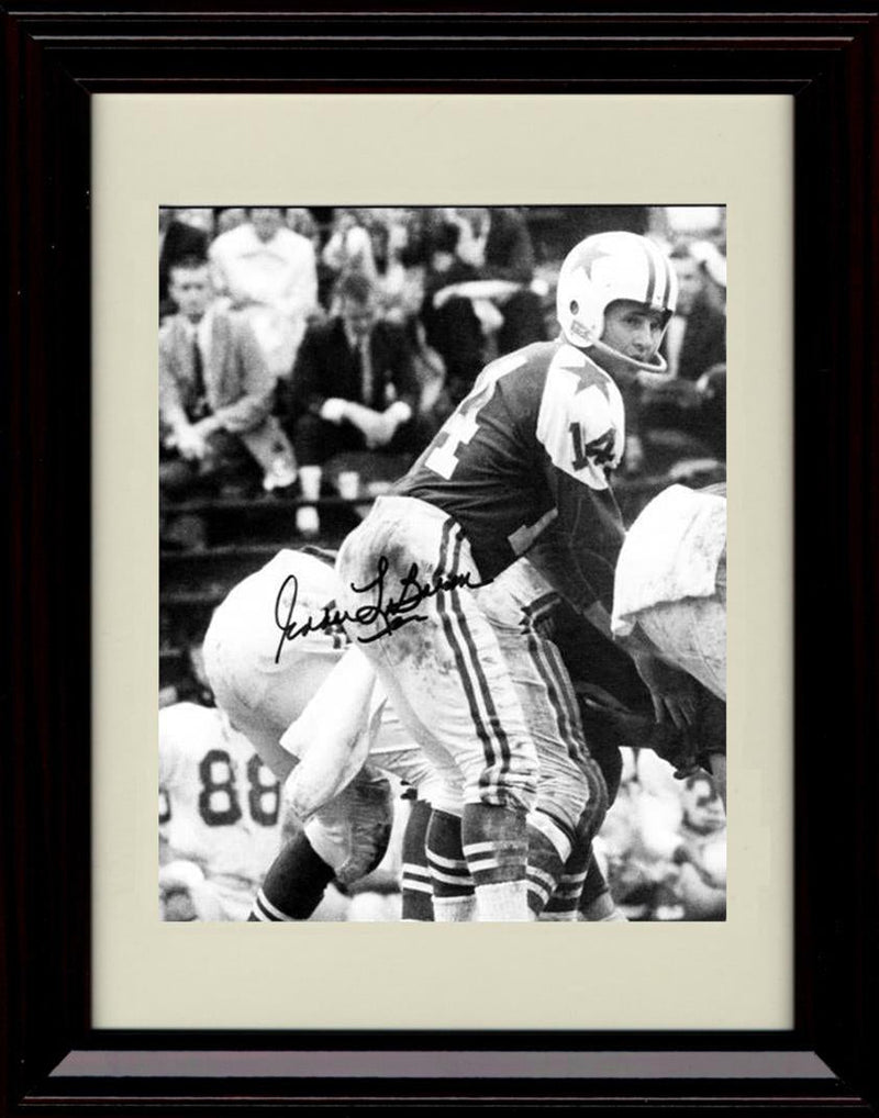 16x20 Framed Eddie LeBaron - Dallas Cowboys Autograph Promo Print - Calling The Play Black And White Gallery Print - Pro Football FSP - Gallery Framed   