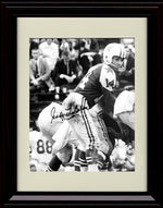 8x10 Framed Eddie LeBaron - Dallas Cowboys Autograph Promo Print - Calling The Play Black And White Framed Print - Pro Football FSP - Framed   