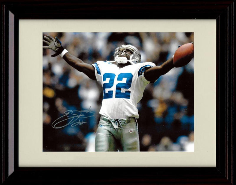 16x20 Framed Emmitt Smith - Dallas Cowboys Autograph Promo Print - Arms Spread Out In Victory Gallery Print - Pro Football FSP - Gallery Framed   
