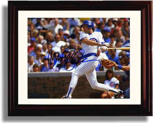 Gallery Framed Ryne Sandberg Autograph Replica Print - Ryno Gallery Print - Baseball FSP - Gallery Framed   