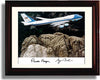 Framed Ronald Reagan and George Bush Autograph Promo Print - Air Force One over Mount Rushmore Framed Print - History FSP - Framed   