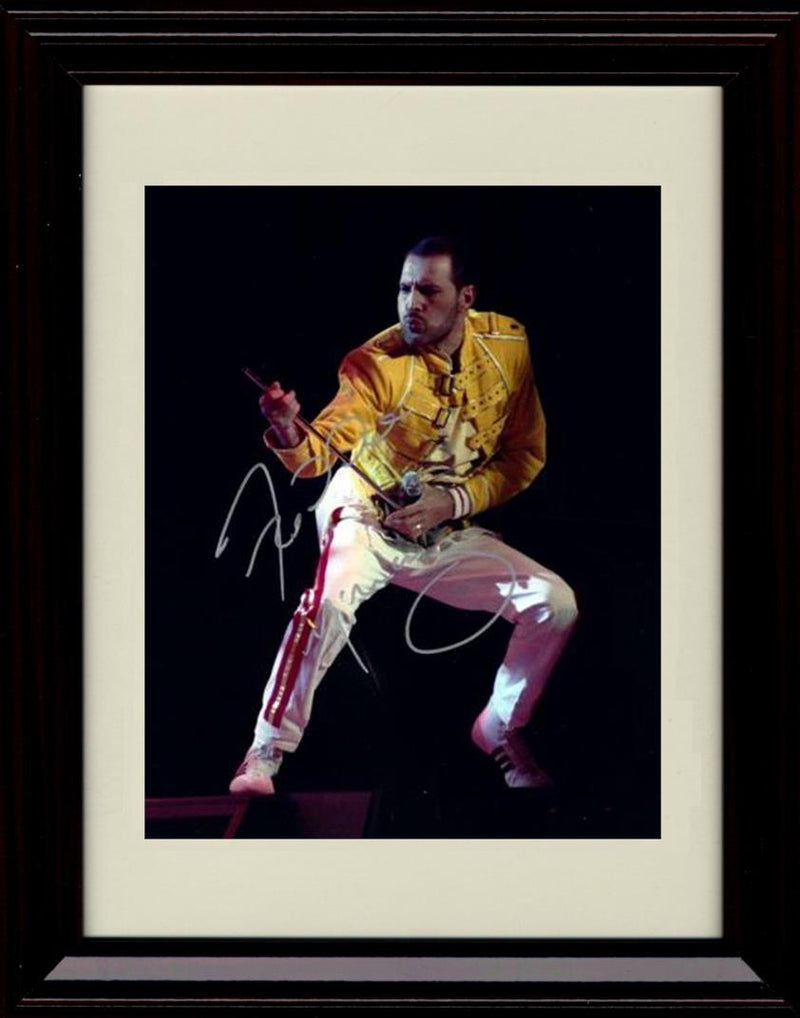 8x10 Framed Freddie Mercury Autograph Promo Print - Portrait Framed Print - Music FSP - Framed   