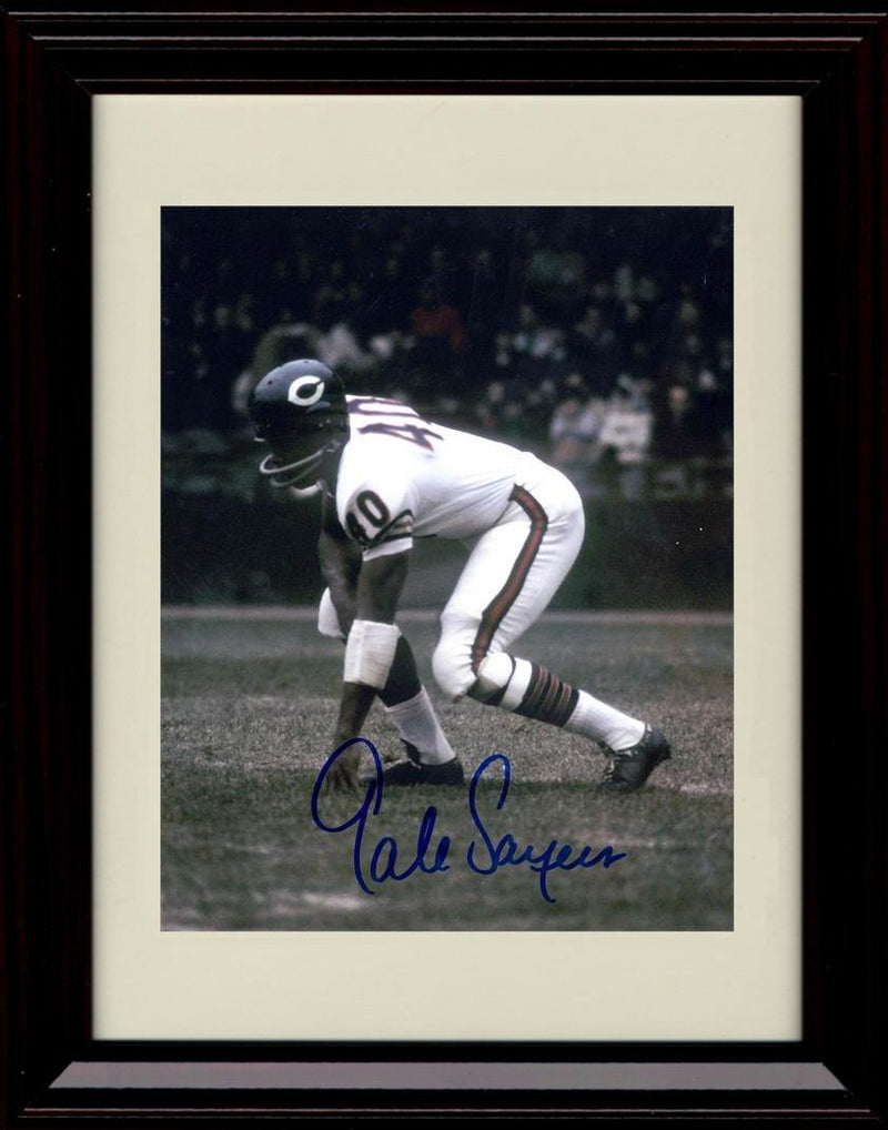 Unframed Gale Sayers - Chicago Bears Autograph Promo Print - 3 Point Stance Unframed Print - Pro Football FSP - Unframed   