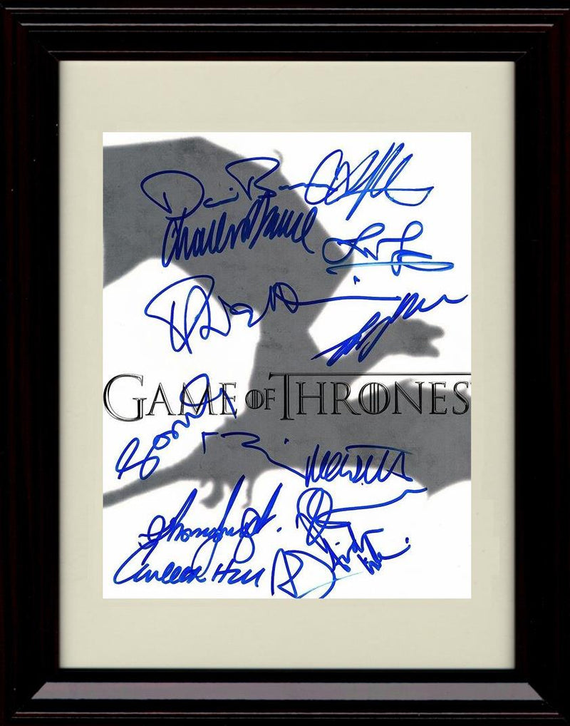 8x10 Framed Game of Thrones Autograph Promo Print - Partial Cast Framed Print - Television FSP - Framed   