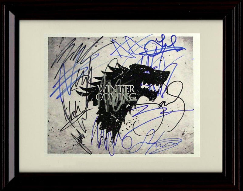 8x10 Framed Game of Thrones Cast Autograph Promo Print - Landscape Framed Print - Television FSP - Framed   