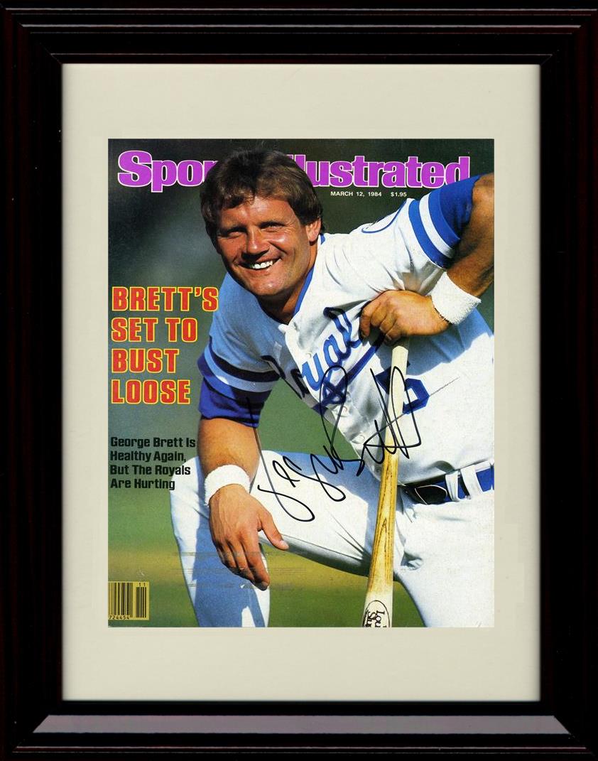 Unframed George Brett - 1984 Sports Illustrated Brett's Set To Bust Loose - Kansas City Royals Autograph Replica Print Unframed Print - Baseball FSP - Unframed   
