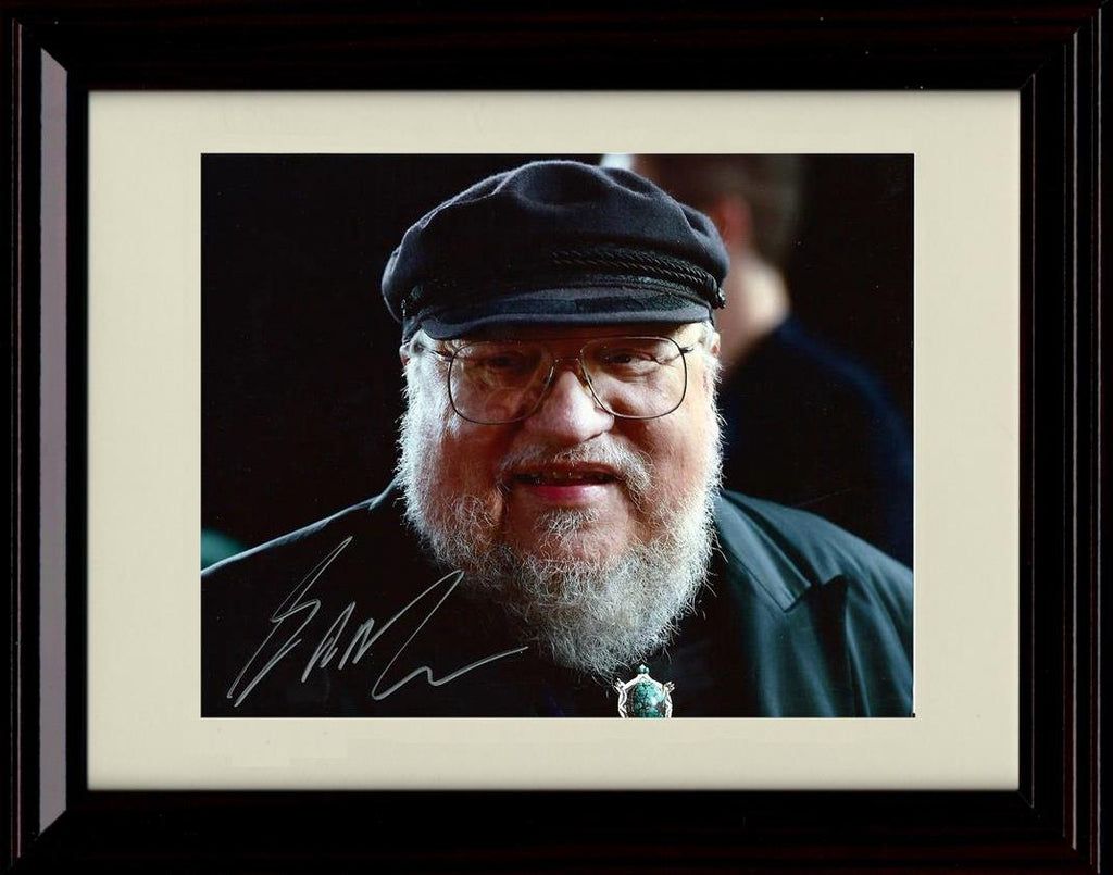 8x10 Framed George RR Martin Autograph Promo Print - Game of Thrones Framed Print - Movies FSP - Framed   