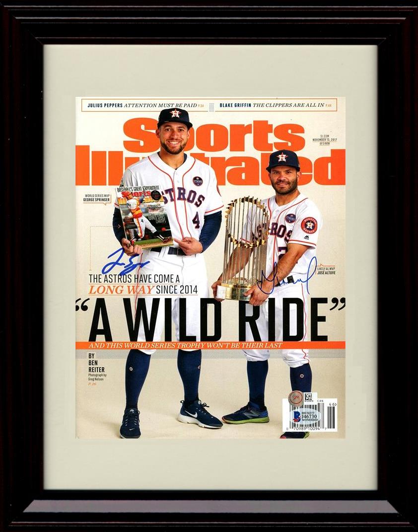 Unframed George Springer and Jose Altuve - Sports Illustrated  Word Champs A Wild Ride - Houston Astros Autograph Replica Print Unframed Print - Baseball FSP - Unframed   