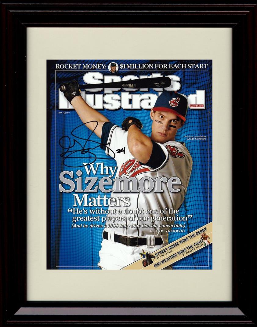 Unframed Grady Sizemore - Sports Illustrated Why Sizemore Matters - Cleveland Indians Autograph Replica Print Unframed Print - Baseball FSP - Unframed   