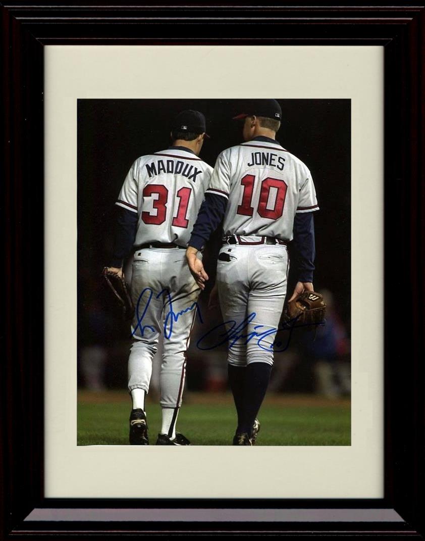 Unframed Greg Maddux and Chipper Jones - Teammates - Atlanta Braves Autograph Replica Print Unframed Print - Baseball FSP - Unframed   
