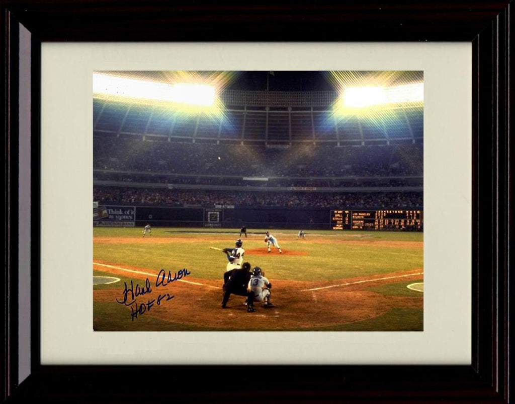 Unframed Hank Aaron - View From Behind Home Plate - Atlanta Braves Autograph Replica Print Unframed Print - Baseball FSP - Unframed   