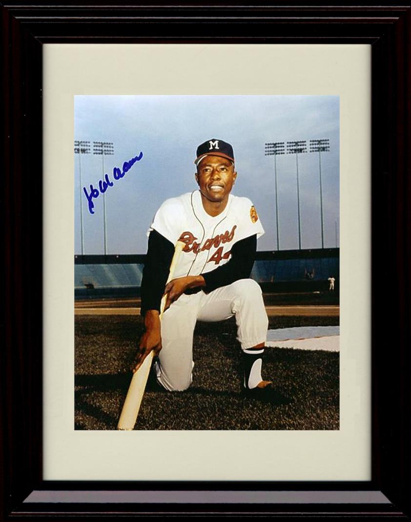 Unframed Hank Aaron - Posing - Atlanta Braves Autograph Replica Print Unframed Print - Baseball FSP - Unframed   
